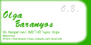 olga baranyos business card